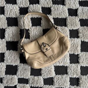 Coach Pebbled Leather SOHO Bag in Beige